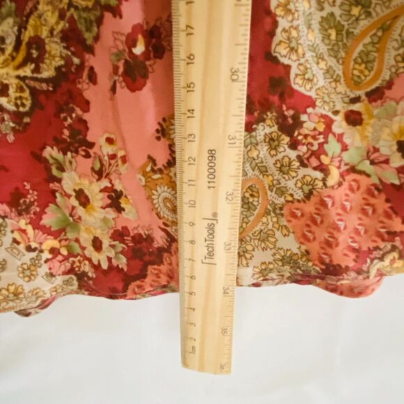 SUNNY LEIGH 100% Silk Chiffon Flared Skirt Lined Multicolor Sz 12 - Picture 7 of 10
